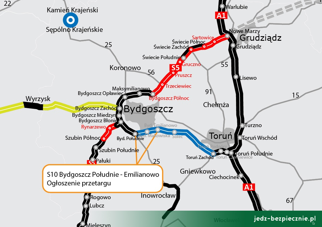 Polskie drogi - przetarg na projekt i budowę 8 kilometrów S10 w województwie warmińsko-mazurskim